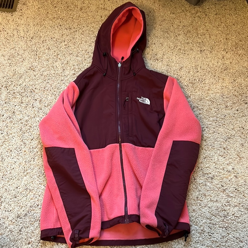 Pink/Burgundy The North Face Fleece Jacket
